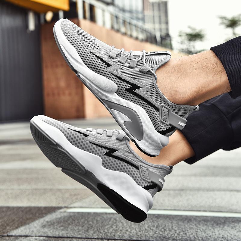 Мужские кроссовки 2021 зима новая повседневная обувь мужская обувь кроссовки из летучего трикотажа модные мужские сетчатые кроссовки для бега