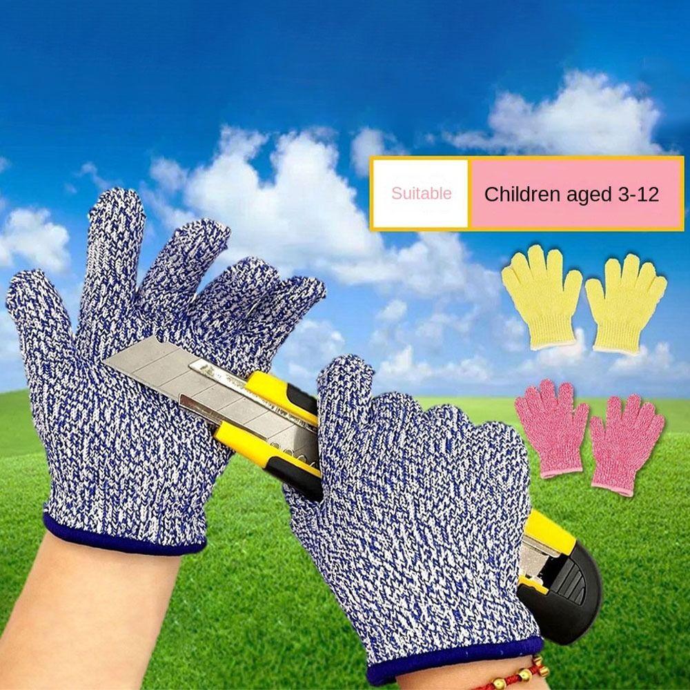 Grey Pink Blue Child Anti-cutting Gloves HPPE Protective Mittens Work Safety Gloves Carving
