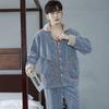 Men's Thicken Warm Pajamas Sets Flannel 2 Piece Sets Sleepwear Male Autumn Winter Home Suit Soft Nightwear Pijama Loungewer