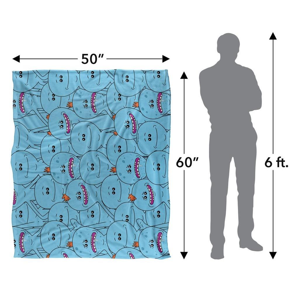 Rick And Morty Silky Crowd Mr Meeseeks Supersoft Blanket
