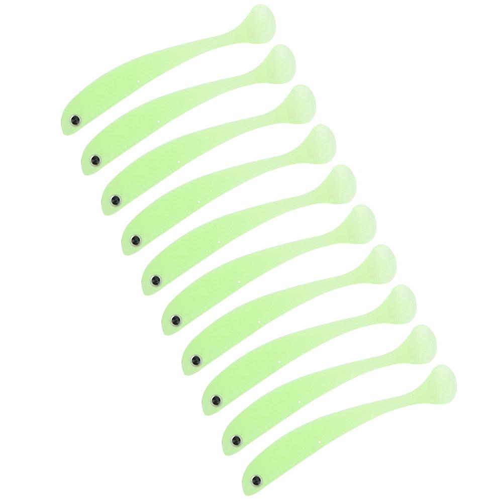 AR41 10PCS 75mm T Tail Soft Worm Artificial Bait Lures Fishing Tackle AccessoriesLuminous