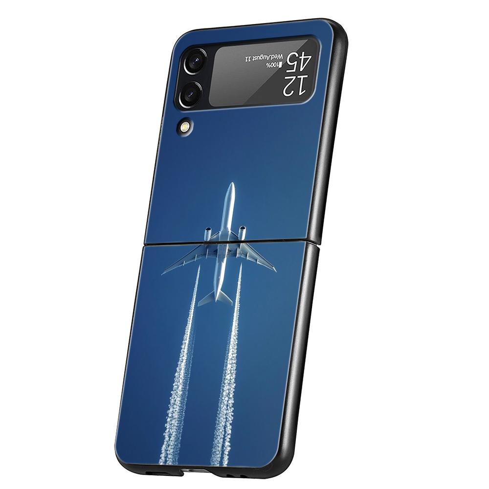 Крутой чехол для телефона с изображением самолета для Samsung Galaxy Z Flip 3 4 5 6 7, Жесткий складной ПК, Чехол для Samsung Z Flip3 Flip4 Flip5