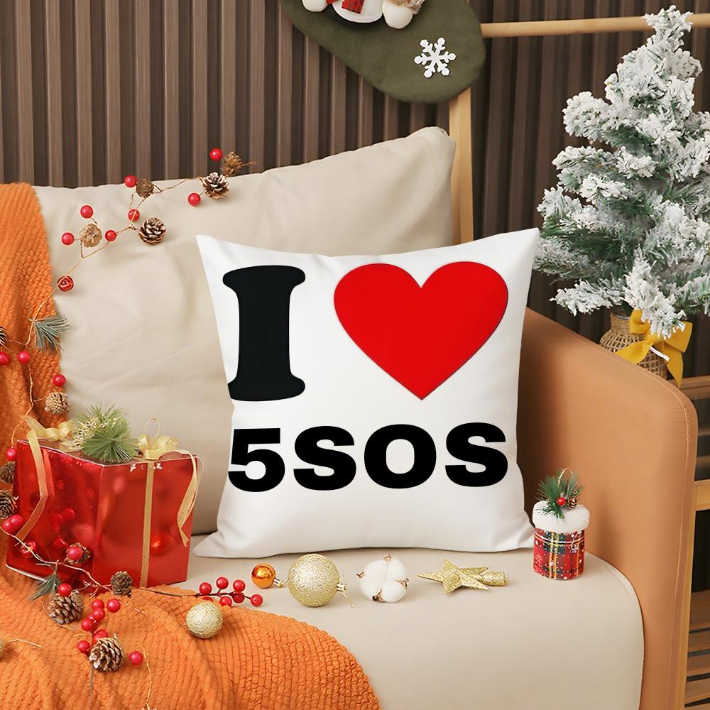 Rock 5 Seconds of Summer Band Pillow Case Anti-dustmite Pillow Invisible zipper silky short plush Sofa cushion cover