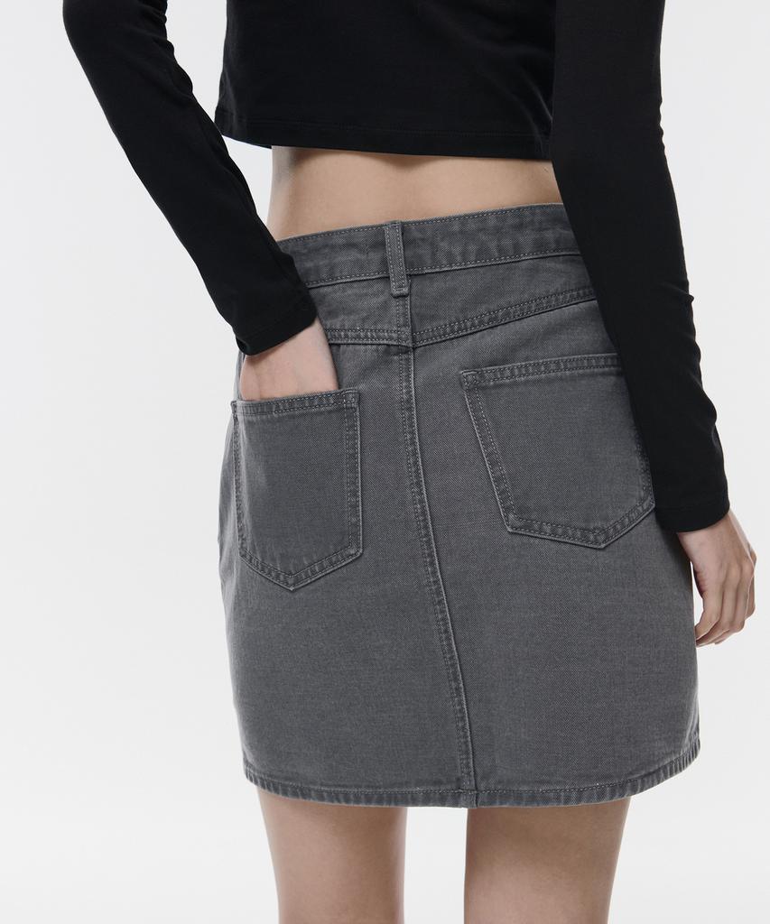 Musinsa Standard Woman Women'S Denim Mini Skirt [Gray]