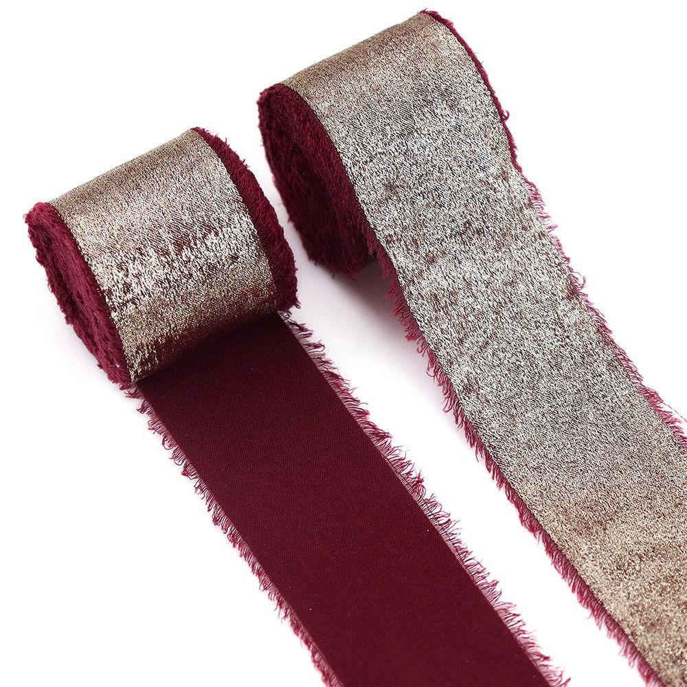 Solid Color DIY Sewing Crafts 5 Yards Flower Bouquet Gift Packaging Ribbon Silk Ribbon DIY Sewing
