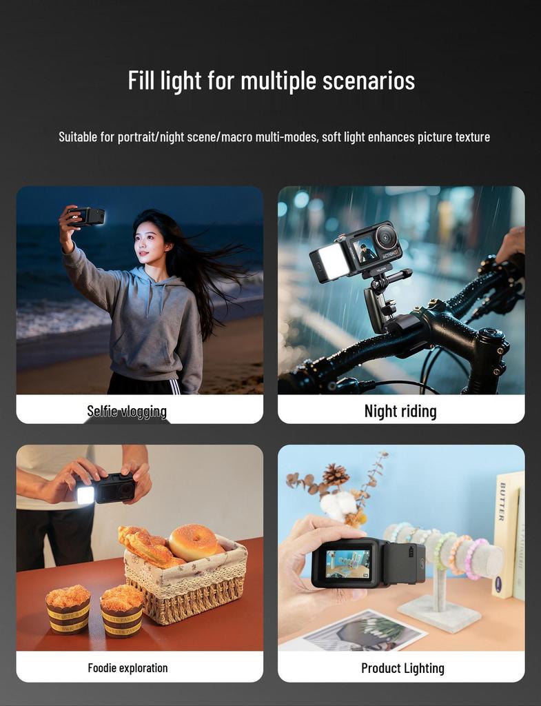DJI OSMO Pocket 4/3 Quick Release Magnetic Fill Light Accessory for Action 5 Pro Lighting