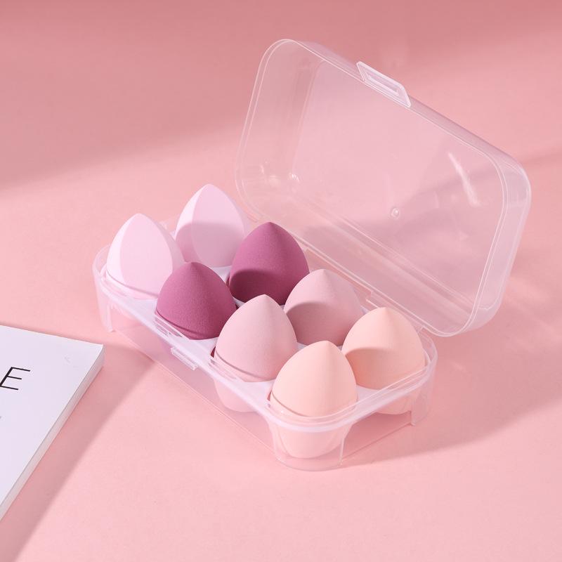 Спонж для макияжа в форме яичной скорлупы - Не впитывающий, Супермягкий, Двойного назначения для сухого и влажного нанесения, Спонж для макияжа в коробке