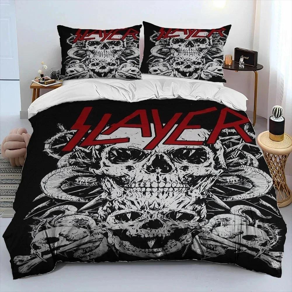 Slayer Heavy Metal Band Music Comforter Bedding CollectionDuvet Cover Bed Collection Quilt Cover PillowcaseKing Queen Size Bedding Collection Kids