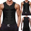 Men Sports Compression Sweat Vest Body Shaper Zipper Slimming Sauna Tank Top
