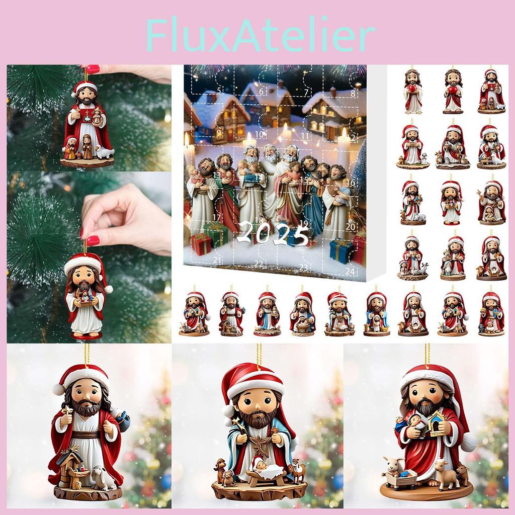Santa Claus Christmas Countdown Calendar Gift Set Made Of Acrylic Holiday Ornament For Kids And Adults