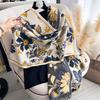 Ethnic Style Flower Imitation Cashmere Scarf Women'S Winter Thickened Double-Sided Air Conditioner Shawl Scarf