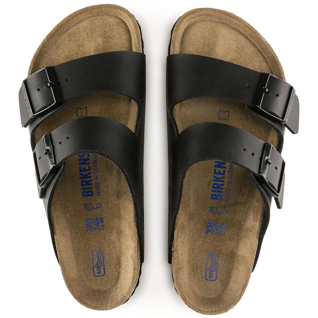 Klapki damskie/męskie Birkenstock Arizona Soft Footbed Birko-Flor Black czarne regular szerokie (0551251)