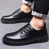 Stylish Leather Men's Casual Shoes Classic Men Shoes Lace Up Dress Shoes Thick Sole British Style Moccasins New Chaussure Hommes