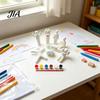 Handmade Art Collection 8Pcs Paintable Blank 3D Printed Chameleon Figurines, DIY Unpainted White Craft Project Model Kit with Painting Brushes,