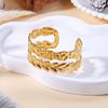 Exquisite Fashion Stainless Steel Hollow Irregular Bangle Set for Women Chic Stackable Seaside Vacation Party Jewelry Accessorie
