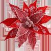 Luxurious Faux Velvet Christmas Flower Elegant Realistic Xmas Tree Ornaments with Ice Crystal Handmade Eternal Flower Home Decor