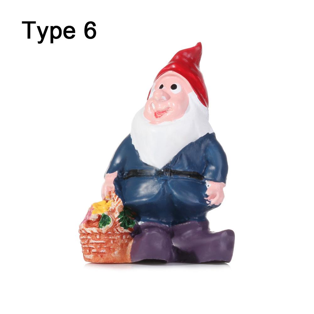 Hand-painted Fairy Garden Gnomes Desktop Decoration Miniature Dwarfs Statue Mini Gnome Figurines