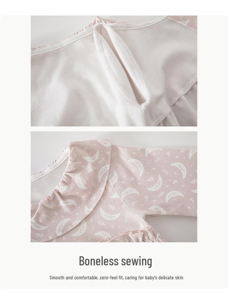 Newborn Princess Romper for Girls, Spring/Autumn, One-Piece, Pure Cotton, Class A, Size 59