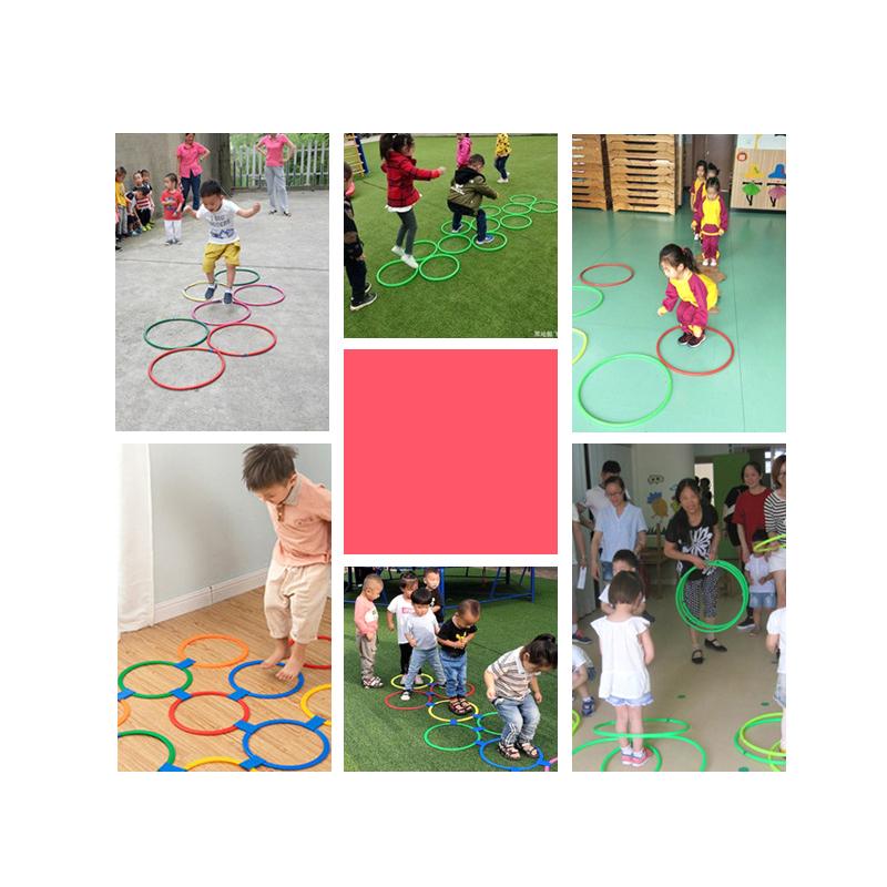 10Pcs Outdoor Funny Physical Training Sport Lattice Jump Rings Portable Football Soccer Speed Agility Training Rings