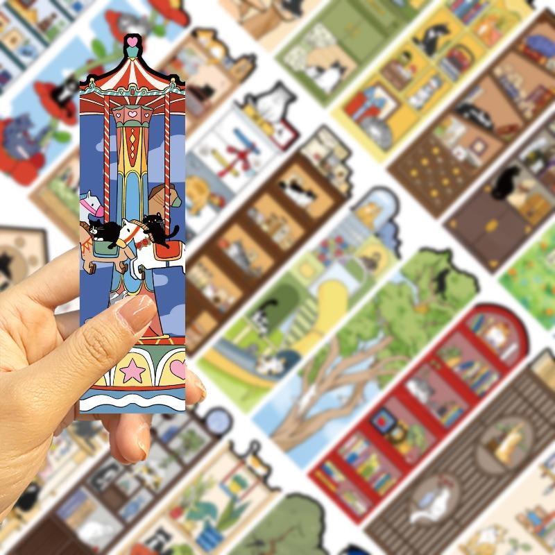 30 шт. картонные закладки для книг «Жизнь кота» из мультфильмов «Сделай сам», креативные материалы для вечеринок, подарки для детей, сувениры для студенческих вечеринок