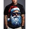 Christmas 3D Santa Claus Print T Shirt for Men Casual Short Sleeve Tee Shirts Fashion O-Neck Top New Year Gift Oversized T-Shirt