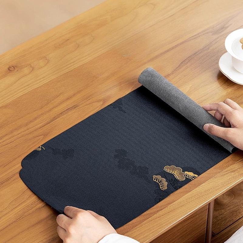 Сухое заваривание чая банкет утолщенная парча чайная скатерть подушка китайский дзен подставка для чайной чашки аксессуары для чайной церемонии