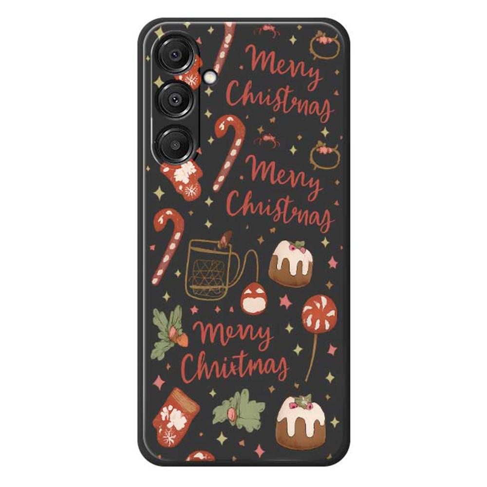 For Samsung Galaxy A16 5G/4G Case Merry Christmas Pattern Printing Straight Edge TPU Phone Back Cover