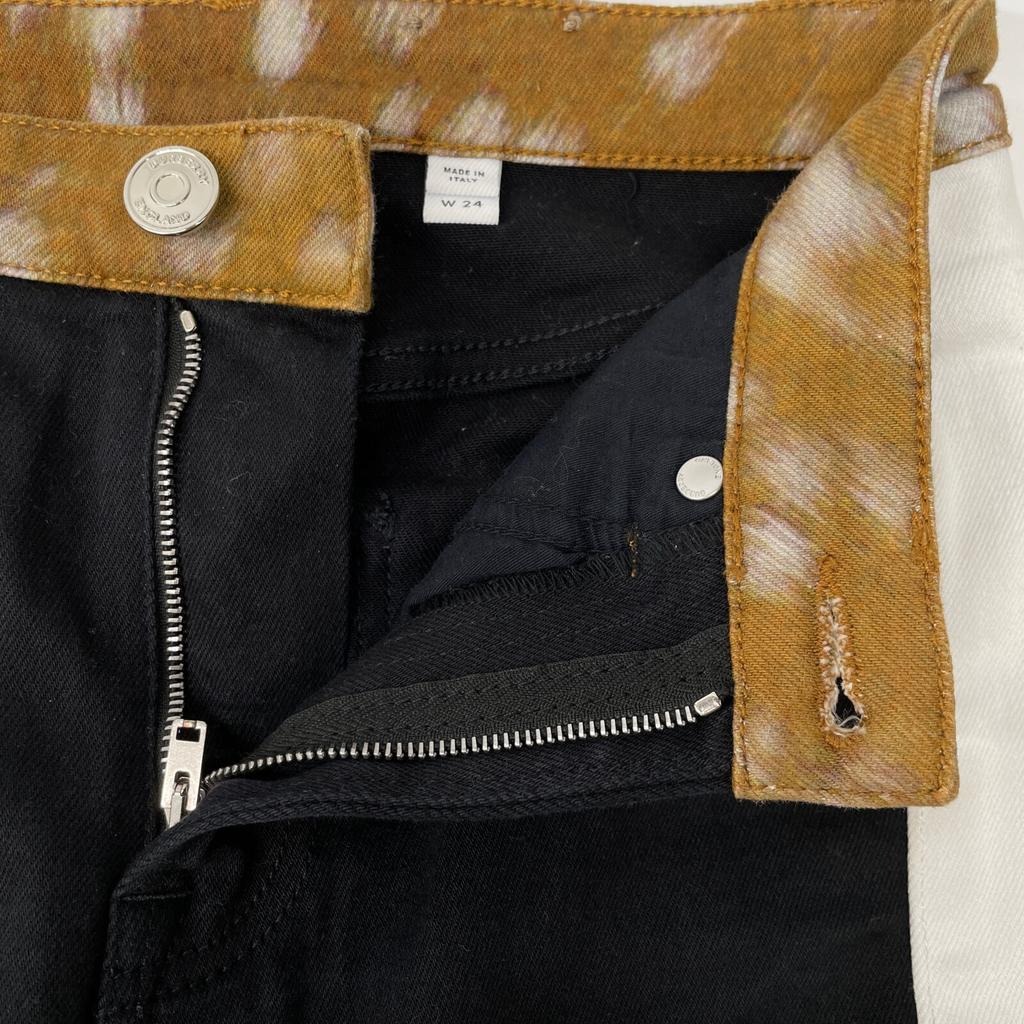 Burberry 8016385 Black X White Sightline Denim Pants Bottoms 26 blackUsed