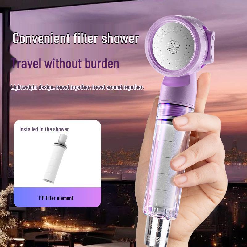 Lotus Head Universal Travel Shower Filter - Powerful Mini Showerhead for Hotels