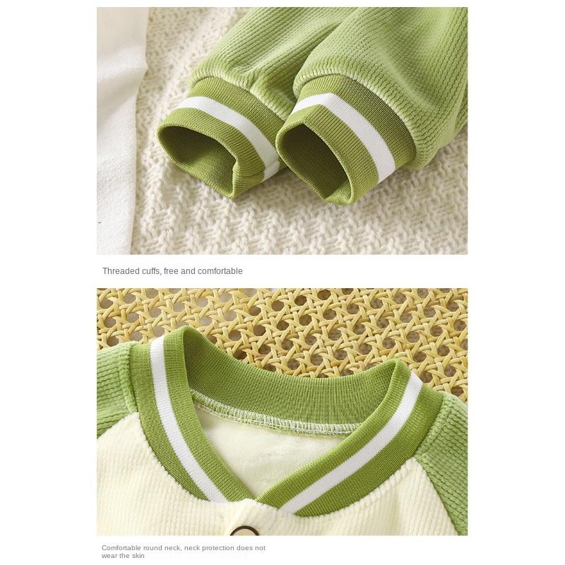 Children's Padded Jacket Boys Winter Thickened Cardigan Girls Tops Children's 1-10Y Warm Sweater Baseball Suit