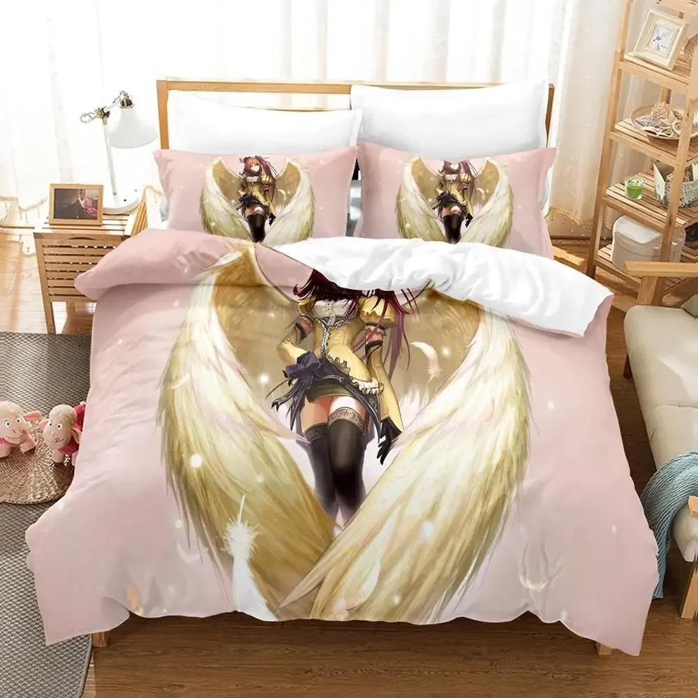 Постельное белье Aquarian Age Односпальное Полуторное Двуспальное Кингсайз Комплект постельного белья Взрослый Детский Спальня Комплекты пододеяльников Комплект простыней с 3D-принтом Аниме