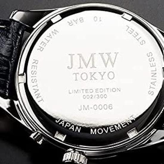 JMW TOKYO Мужские Роскошные Часы с Фазами Луны – Японский Механизм, Римские Цифры, Синий и Серебряный – Ограниченная Серия 300 Штук по Всему Миру