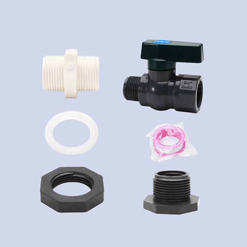 Pvc Rain Barrel Diverter Kit 3/4 Inch Rain Barrel Valve Rain Barrel Spigot Kit With Bulkhead Fitting Hose Faucet Adapter