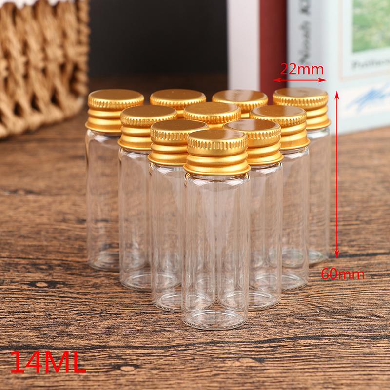 10Pcs 5/7/10/14/18/20Ml Glass Bottle Tiny Glass Jar Sealed Bottle Wishing Bottle