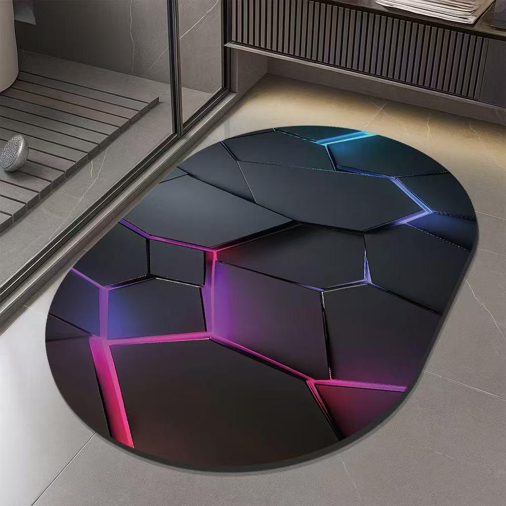 Черный коврик для ванной из диатомовой земли - Влаговпитывающий, Нескользящий, Износостойкий.