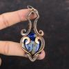 Подвеска из содалита, медная проволока, ювелирные изделия, кулон ручной работы, драгоценный камень, медный кулон, ювелирные изделия из содалита, кулон в этническом стиле, подарок на годовщину