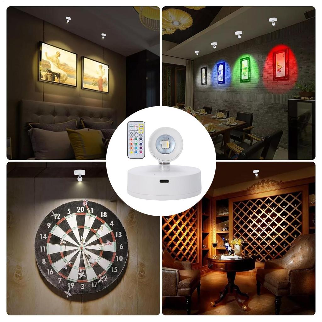 Беспроводная подсветка для растений с дистанционным управлением Перезаряжаемые акцентные прожекторы Беспроводной прожектор для растений Освещение для создания атмосферы в комнате