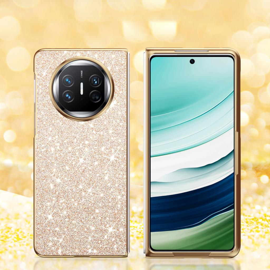 Чехол для Huawei Mate X6 Тонкий Блестящий Электроplated Чехол-Обложка из PU Кожи для Huawei Mate X5 X6
