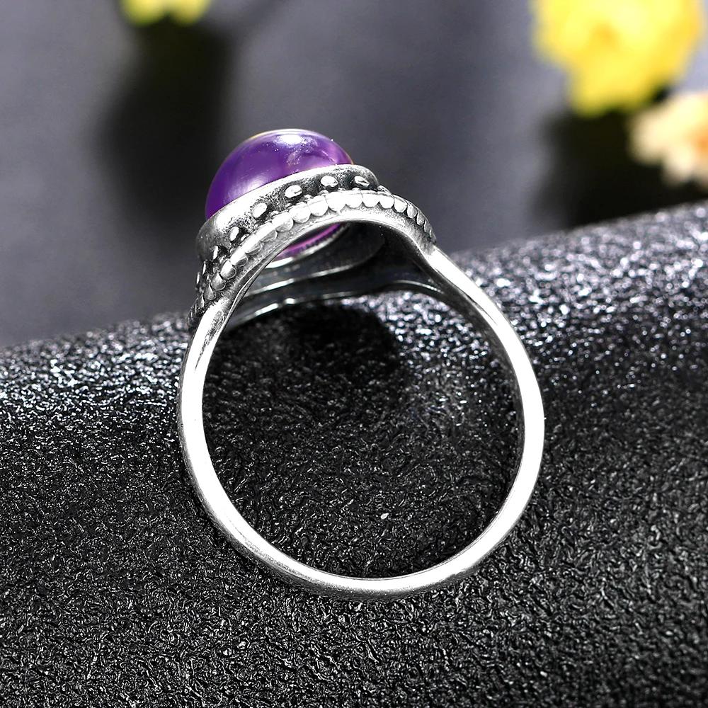 CopperRings Кольца с натуральным аметистом для женщин Свадебные кольца Подарок на годовщину Изящные ювелирные изделия