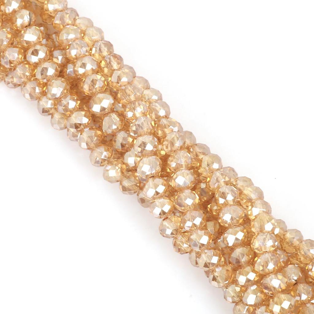 30-200Pcs Rondelle Austria Faceted Crystal Glass Beads Loose Spacer Beads for Jewelry Making