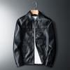 Мужская кожаная куртка Pu, мужская мотоциклетная куртка, осень и зима, новая кожаная куртка большого размера с воротником-стойкой и застежкой-молнией для мужчин