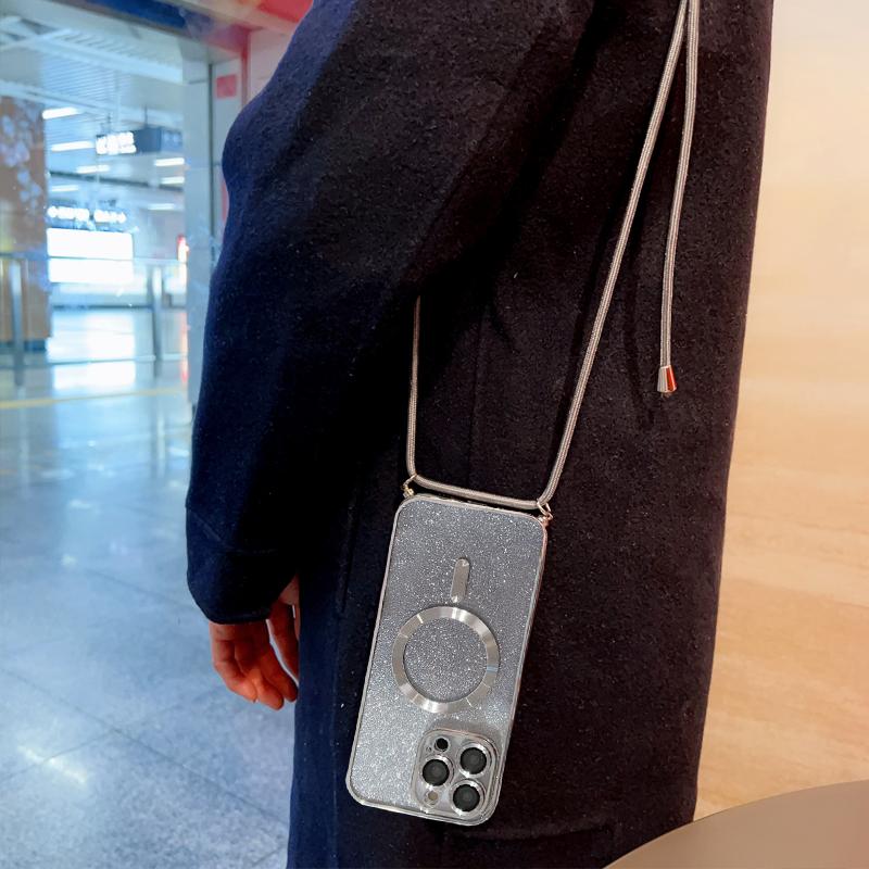 Чехол-шнурок через плечо с полной защитой объектива для iPhone 15 16 16E 14 13 12 11 Pro Max Plus Magsafe Магнитная беспроводная зарядка