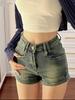 Summer 2024 Spicy Girl High-Waisted Retro Denim Shorts for Petite Women