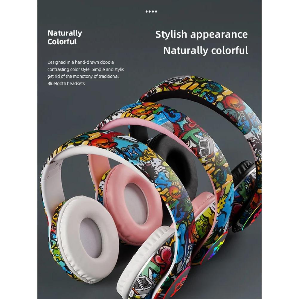 Беспроводная гарнитура с фонариком, детские наушники-вкладыши с микрофоном, Bluetooth-гарнитуры, стереонаушники для музыкальных игр, подарок для девочек и мальчиков