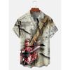 Summer Hawaiian Shirts For Men 3d Vintage Music Rocker Guitar Print Beach Shirt Short Sleeve Tees Tops Harajuku Ropa Hombre M-3XL