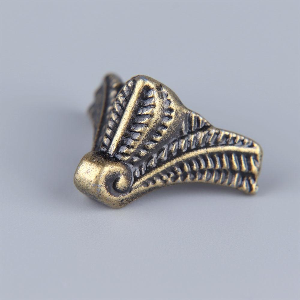 4 шт. антикварный угловой протектор, бронзовый сундук для ювелирных изделий, деревянный корпус, декоративные ножки, металлический угловой кронштейн, фурнитура