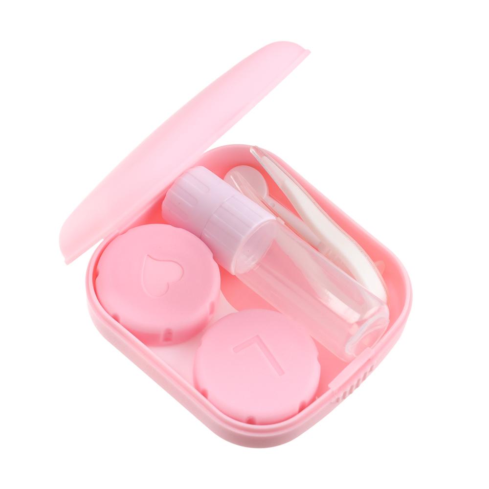 Easy Carry Travel Container Colorful Contact Lens Case Contact Lenses Box Mini Square with Mirror