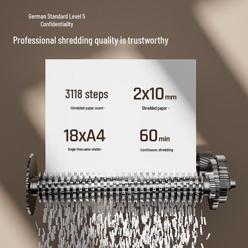 Deli P-5 Micro-Cut 18-Sheet Commercial Document Shredder, 60-Min Run Time, 32L, Model GA705