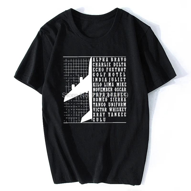 T-Shirt Phonetic Alphabet Airplane Pilot Flying Aviation Cotton Tee Shirt for Oversized T Shirt Oversize Streetwear