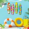 Outdoor Waterproof Sign Hawaiian Surfboard Wall Art, Wooden Tropical Beach Decor Sign, Summer Aloha Theme Hanging Plaque High-density Wood Board